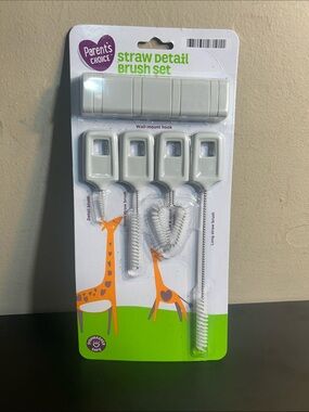 Parent's Choice Straw Detail Lid and Spout Cleaning Brush Set, 5 Count, Gray